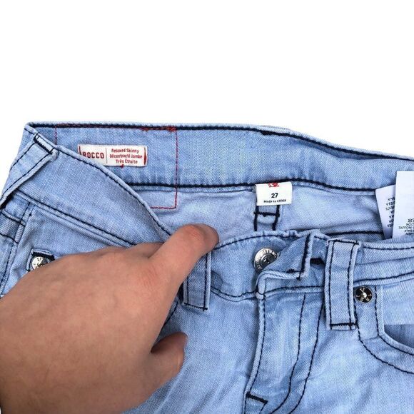 True Religion Jeans Size 27 ROCCO Relaxed Skinny Blue - Picture 6 of 8